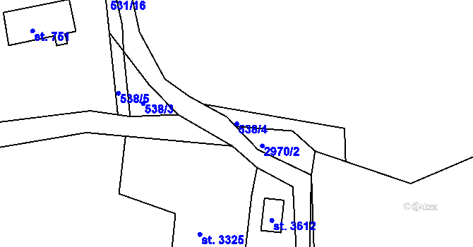 Parcela st. 538/4 v KÚ Staré Hamry 2, Katastrální mapa