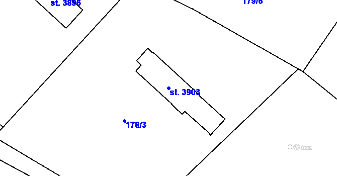 Parcela st. 3903 v KÚ Staré Hamry 2, Katastrální mapa