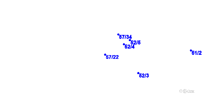 Parcela st. 57/22 v KÚ Ostravice 1, Katastrální mapa