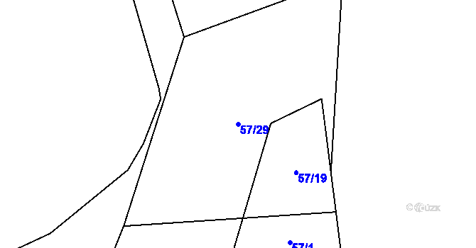 Parcela st. 57/29 v KÚ Ostravice 1, Katastrální mapa