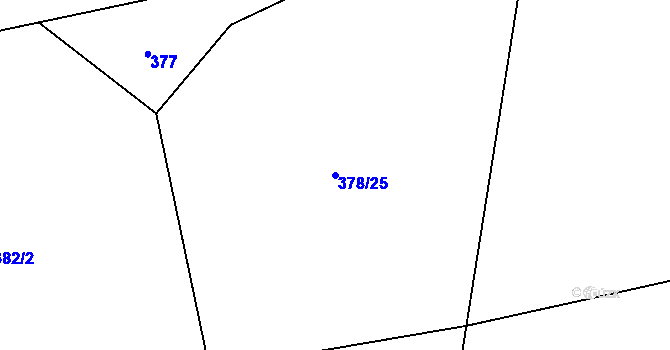 Parcela st. 378/25 v KÚ Ostravice 1, Katastrální mapa
