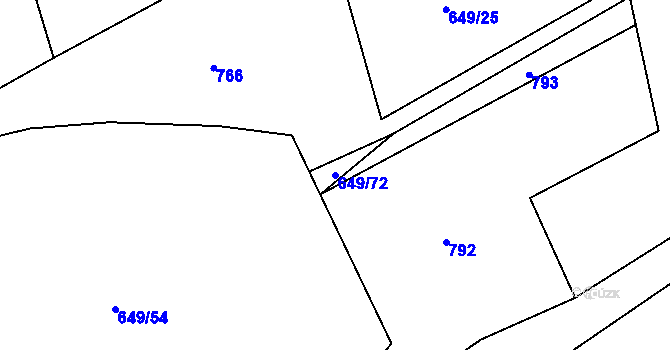 Parcela st. 649/72 v KÚ Ostravice 1, Katastrální mapa