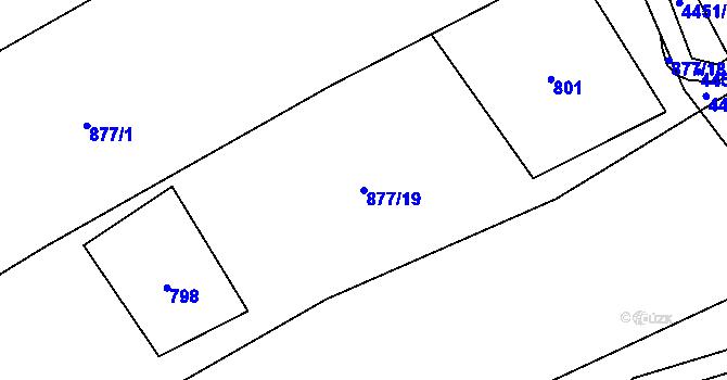 Parcela st. 877/19 v KÚ Ostravice 1, Katastrální mapa