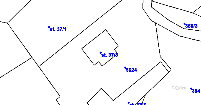 Parcela st. 37/3 v KÚ Ostravice 1, Katastrální mapa