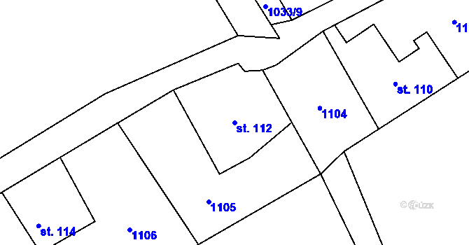 Parcela st. 112 v KÚ Ostravice 1, Katastrální mapa