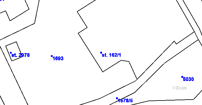 Parcela st. 162/1 v KÚ Ostravice 1, Katastrální mapa