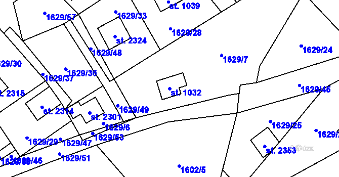 Parcela st. 1032 v KÚ Ostravice 1, Katastrální mapa