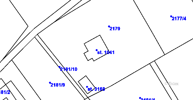 Parcela st. 1041 v KÚ Ostravice 1, Katastrální mapa