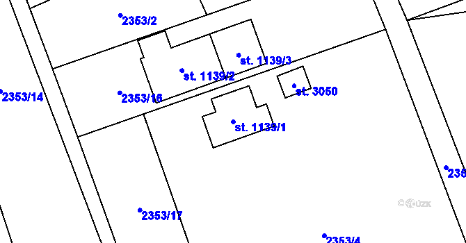 Parcela st. 1139/1 v KÚ Ostravice 1, Katastrální mapa
