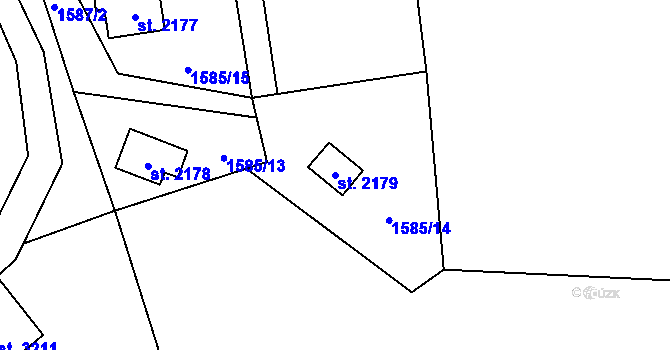 Parcela st. 2179 v KÚ Ostravice 1, Katastrální mapa