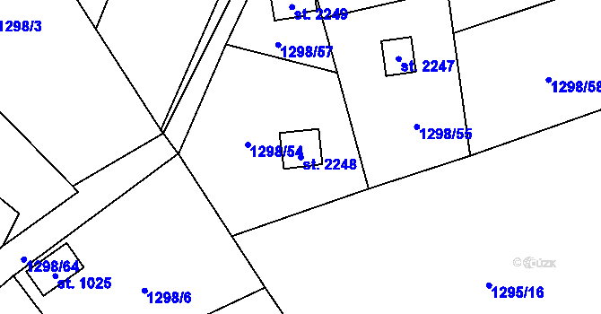 Parcela st. 2248 v KÚ Ostravice 1, Katastrální mapa