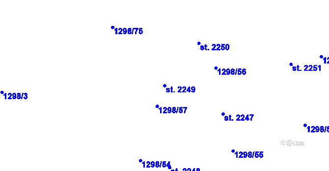 Parcela st. 2249 v KÚ Ostravice 1, Katastrální mapa