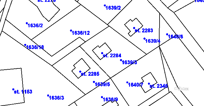 Parcela st. 2284 v KÚ Ostravice 1, Katastrální mapa