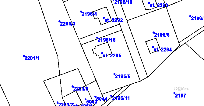 Parcela st. 2295 v KÚ Ostravice 1, Katastrální mapa