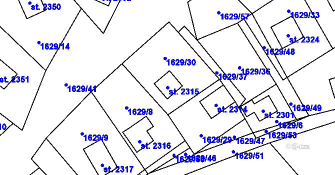 Parcela st. 2315 v KÚ Ostravice 1, Katastrální mapa