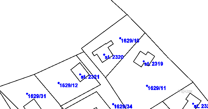 Parcela st. 2320 v KÚ Ostravice 1, Katastrální mapa