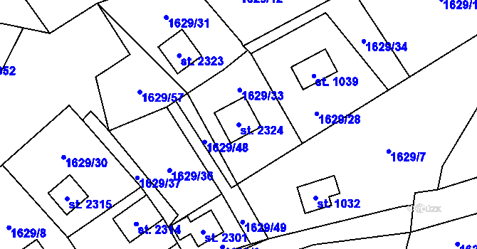 Parcela st. 2324 v KÚ Ostravice 1, Katastrální mapa