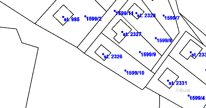Parcela st. 2326 v KÚ Ostravice 1, Katastrální mapa
