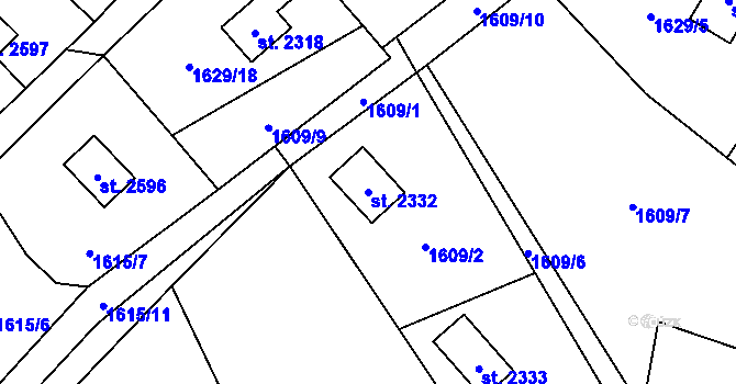 Parcela st. 2332 v KÚ Ostravice 1, Katastrální mapa