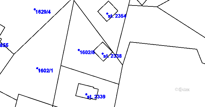 Parcela st. 2338 v KÚ Ostravice 1, Katastrální mapa