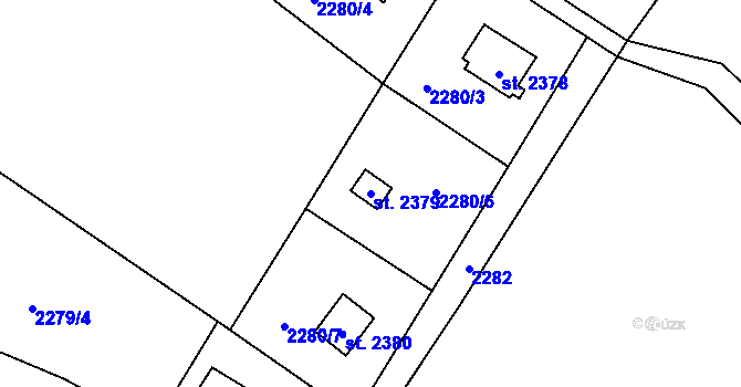 Parcela st. 2379 v KÚ Ostravice 1, Katastrální mapa