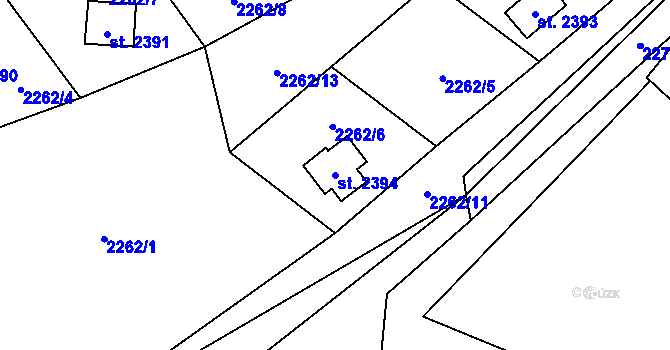 Parcela st. 2394 v KÚ Ostravice 1, Katastrální mapa