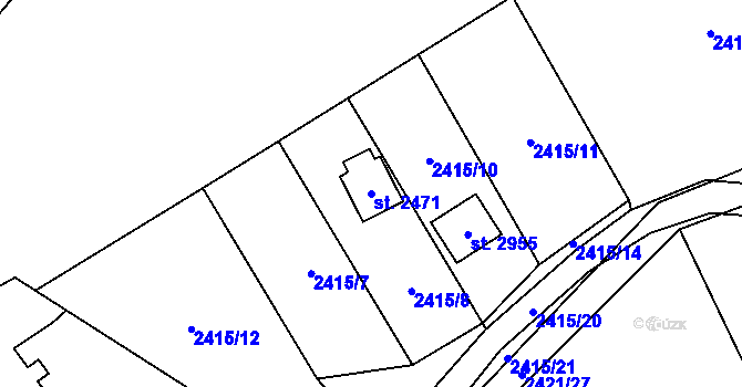 Parcela st. 2471 v KÚ Ostravice 1, Katastrální mapa