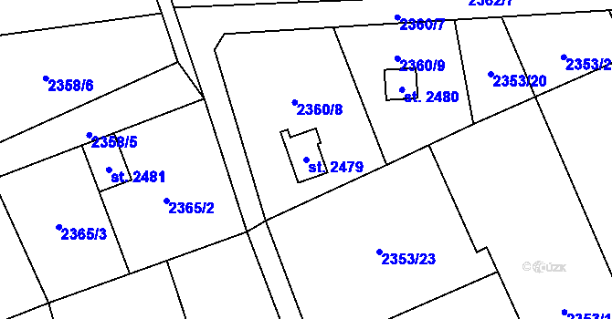 Parcela st. 2479 v KÚ Ostravice 1, Katastrální mapa