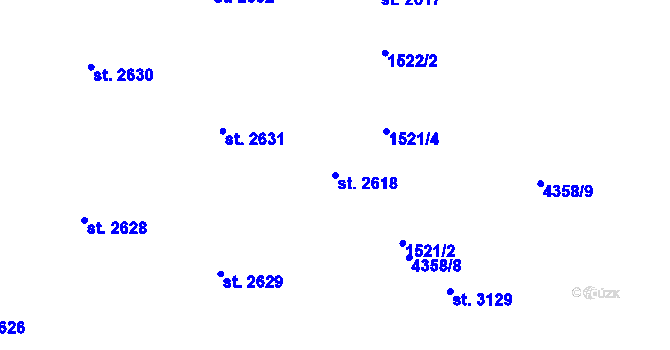 Parcela st. 2618 v KÚ Ostravice 1, Katastrální mapa
