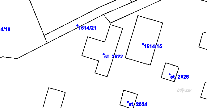 Parcela st. 2622 v KÚ Ostravice 1, Katastrální mapa