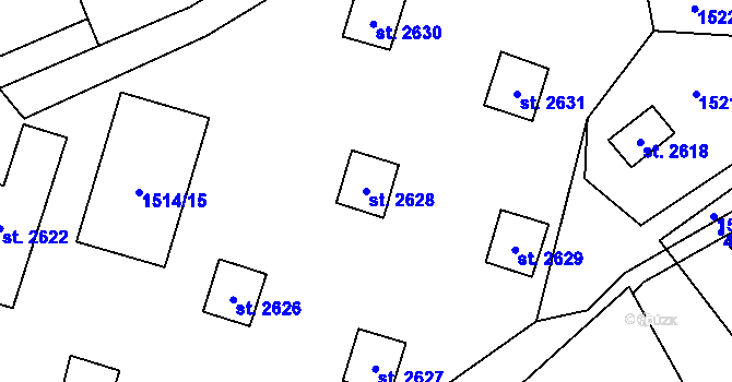 Parcela st. 2628 v KÚ Ostravice 1, Katastrální mapa