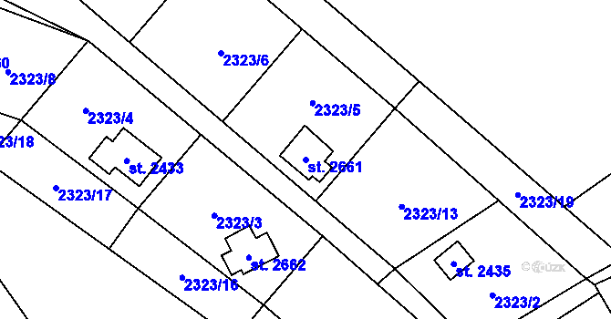 Parcela st. 2661 v KÚ Ostravice 1, Katastrální mapa