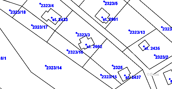 Parcela st. 2662 v KÚ Ostravice 1, Katastrální mapa