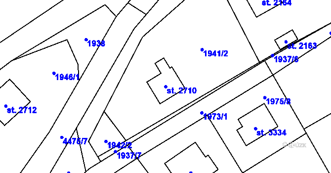 Parcela st. 2710 v KÚ Ostravice 1, Katastrální mapa
