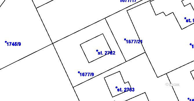Parcela st. 2782 v KÚ Ostravice 1, Katastrální mapa