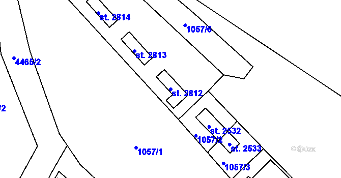 Parcela st. 2812 v KÚ Ostravice 1, Katastrální mapa