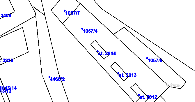 Parcela st. 2814 v KÚ Ostravice 1, Katastrální mapa