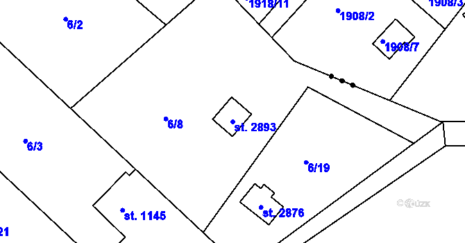 Parcela st. 2893 v KÚ Ostravice 1, Katastrální mapa