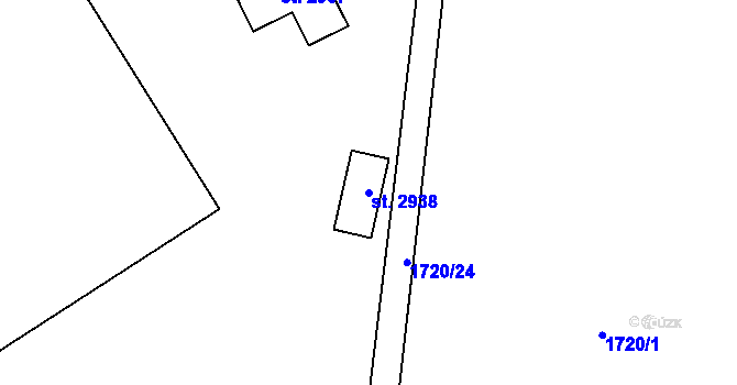 Parcela st. 2938 v KÚ Ostravice 1, Katastrální mapa