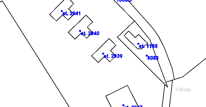 Parcela st. 2939 v KÚ Ostravice 1, Katastrální mapa