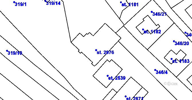 Parcela st. 2976 v KÚ Ostravice 1, Katastrální mapa