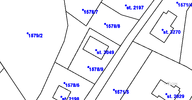 Parcela st. 3049 v KÚ Ostravice 1, Katastrální mapa