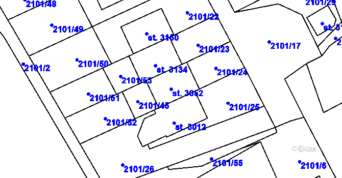 Parcela st. 3052 v KÚ Ostravice 1, Katastrální mapa
