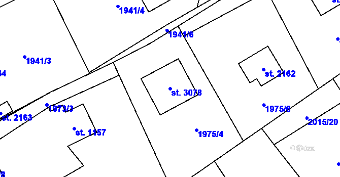 Parcela st. 3078 v KÚ Ostravice 1, Katastrální mapa
