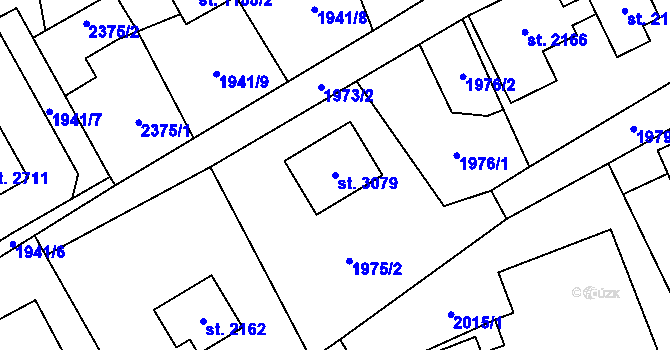 Parcela st. 3079 v KÚ Ostravice 1, Katastrální mapa
