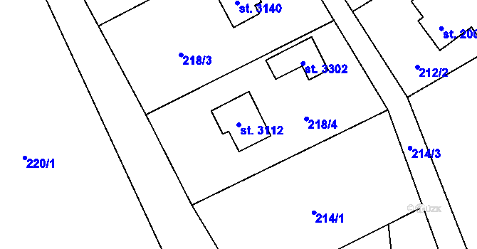 Parcela st. 3112 v KÚ Ostravice 1, Katastrální mapa