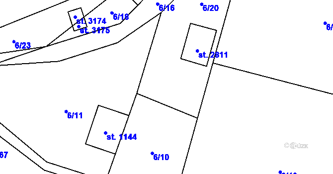 Parcela st. 6/20 v KÚ Ostravice 1, Katastrální mapa