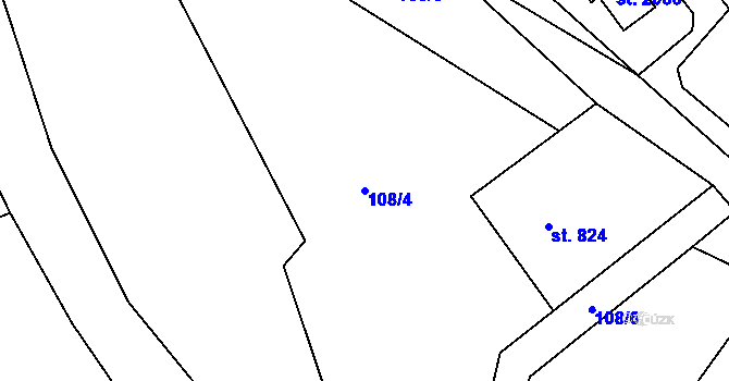 Parcela st. 108/4 v KÚ Ostravice 1, Katastrální mapa
