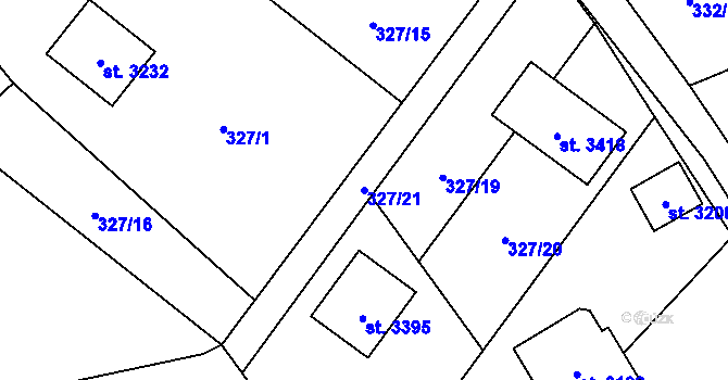 Parcela st. 327/21 v KÚ Ostravice 1, Katastrální mapa