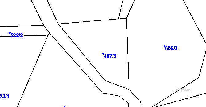 Parcela st. 487/5 v KÚ Ostravice 1, Katastrální mapa